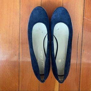 Brooks Brothers Navy Suede wedge heel